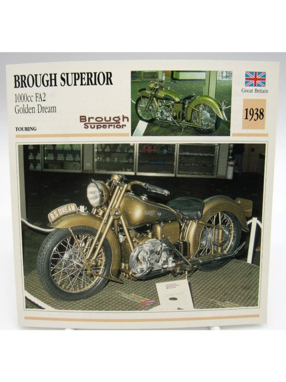 Brough Superior FA2 Golden Dream 1938 Great Britain Atlas Card Edito-Service SA